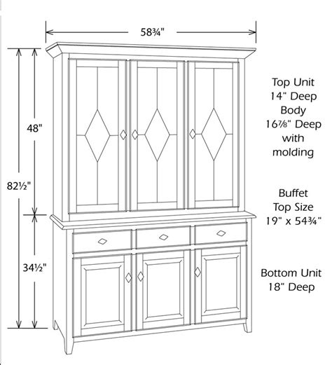 what are the dimensions of a china hutch